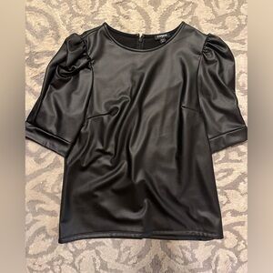 Express Black Faux leather shirt